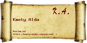 Kmety Alda névjegykártya